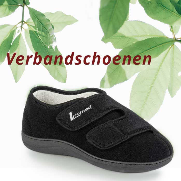 zwarte liromed verbandschoen met klittenband sluiting 