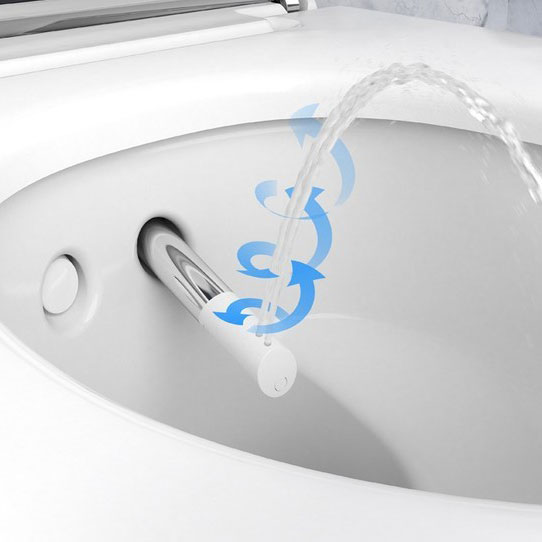 Douche functie toilet in actie