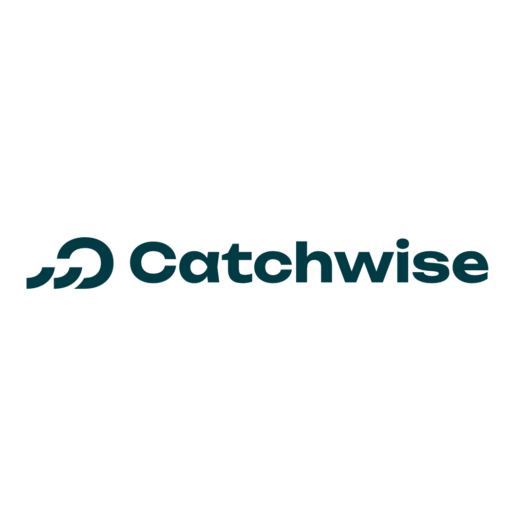 Catchwise company logo with stylized quotation marks graphic.