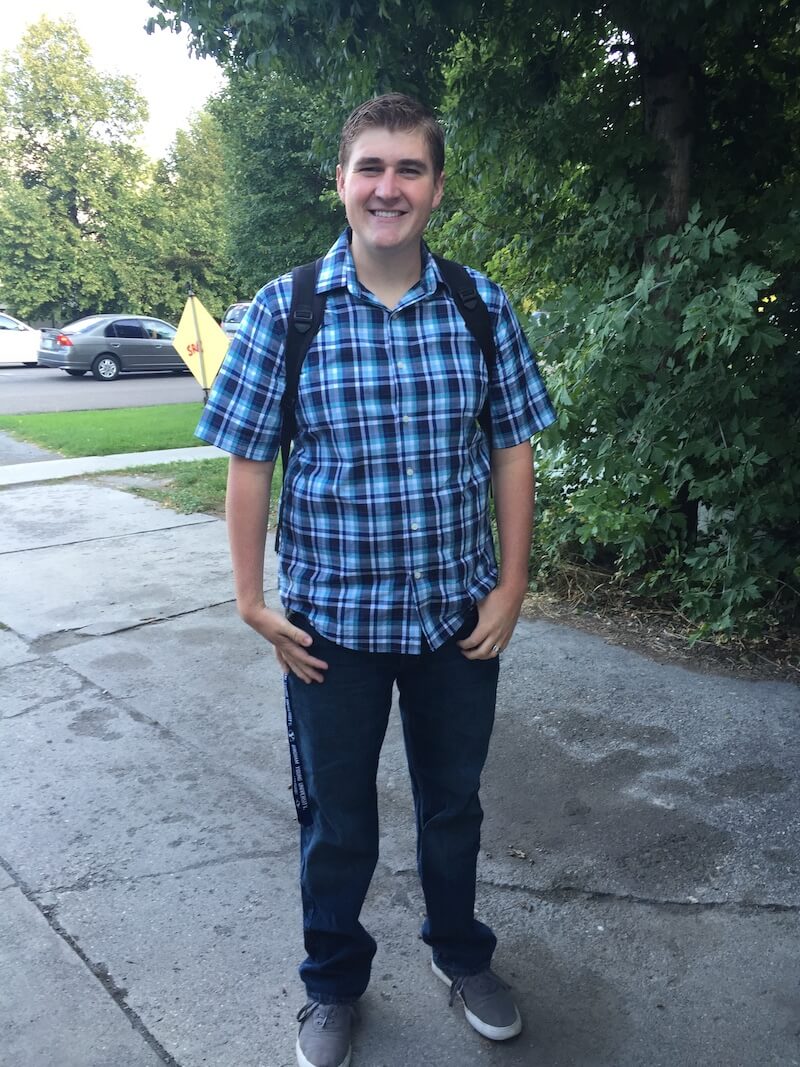 Jacob Harmon with Backpack