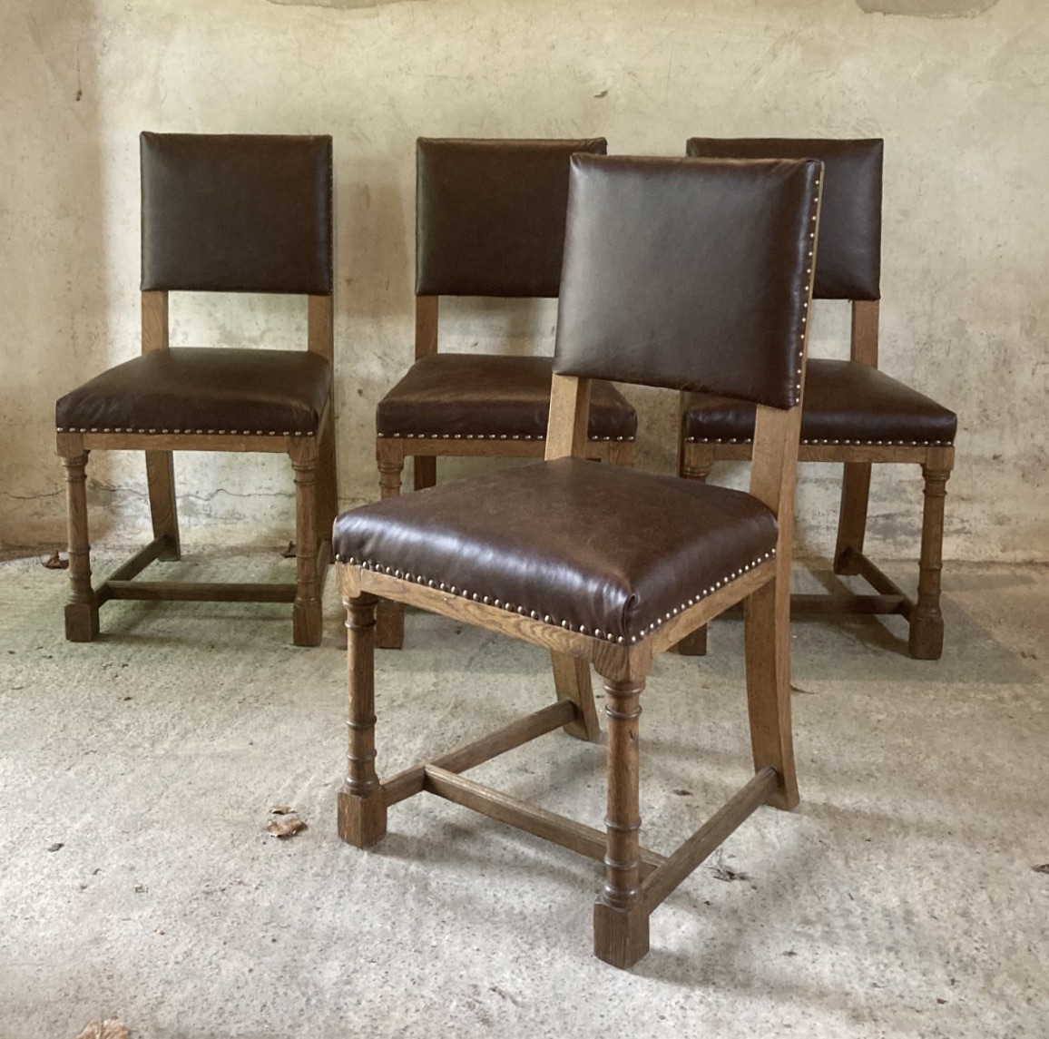 Heals oak and leather Tilden chairs