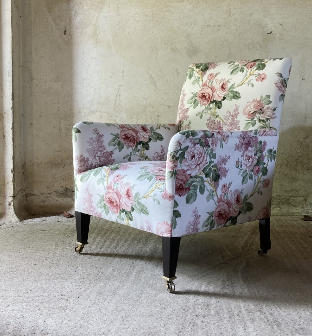 Edwardian floral armchair