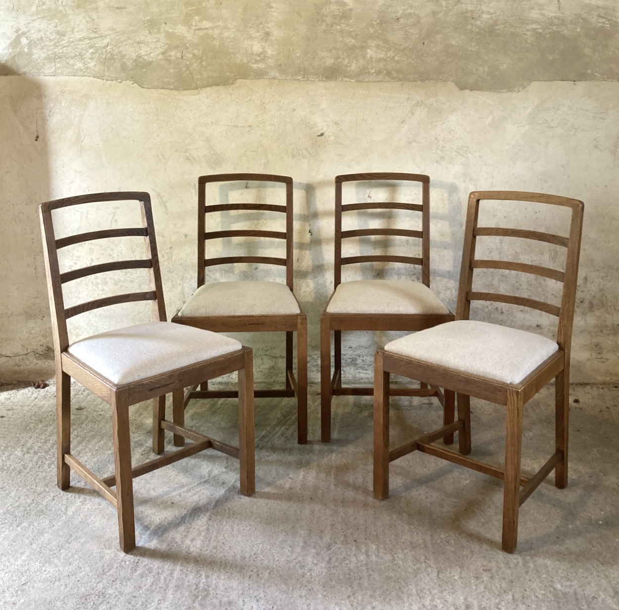 Set of 4 Heals dining chairs
