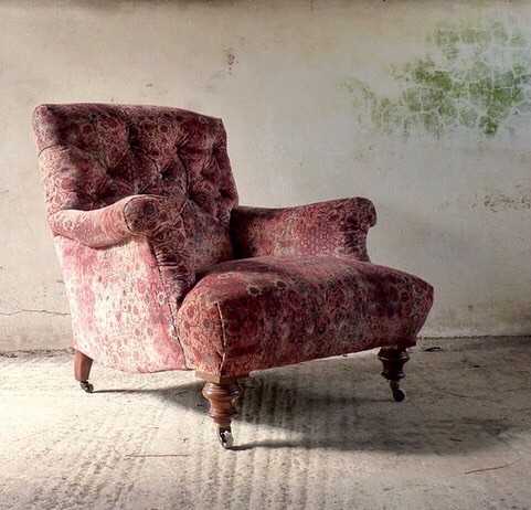Victorian armchair in omega fabric