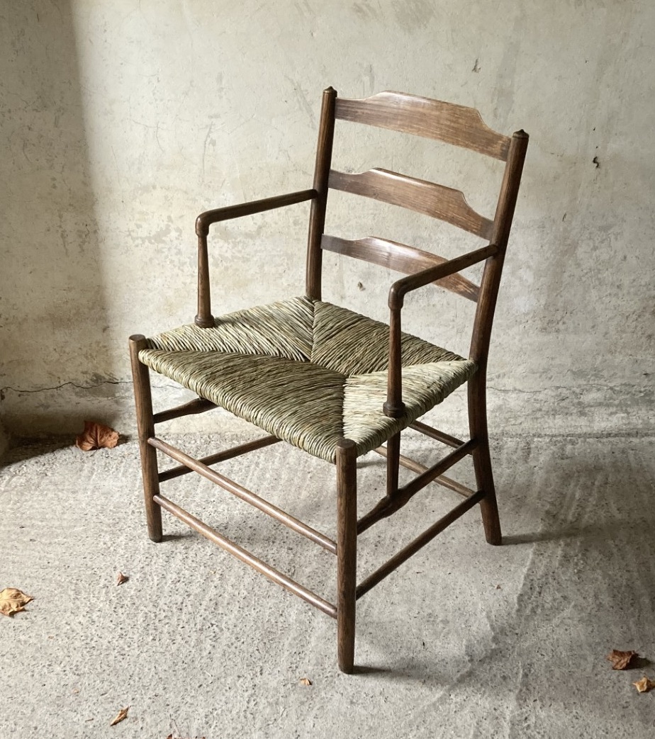 Rush seated chair by John Kerry of Evesham