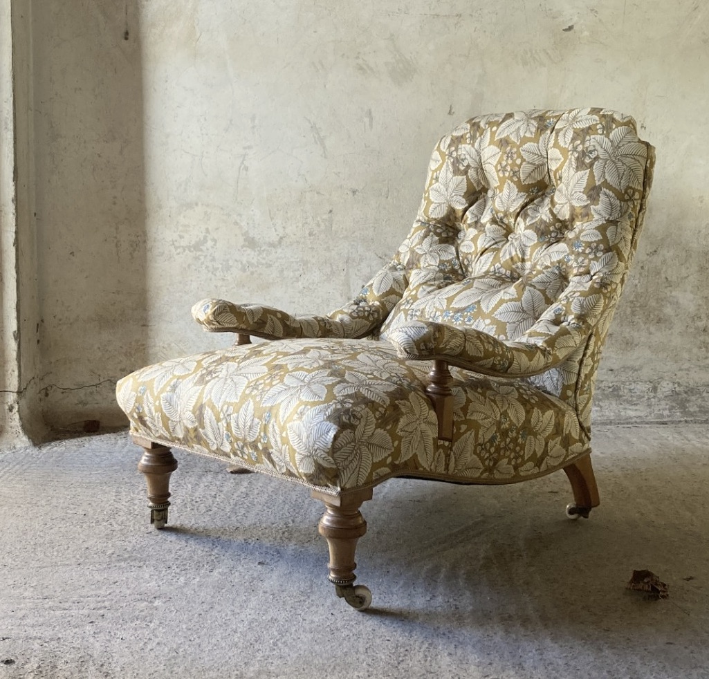 Open arm bedroom chair by Heal and sons