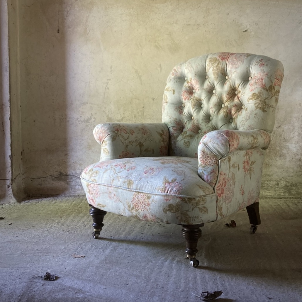 Floral Victorian armchair