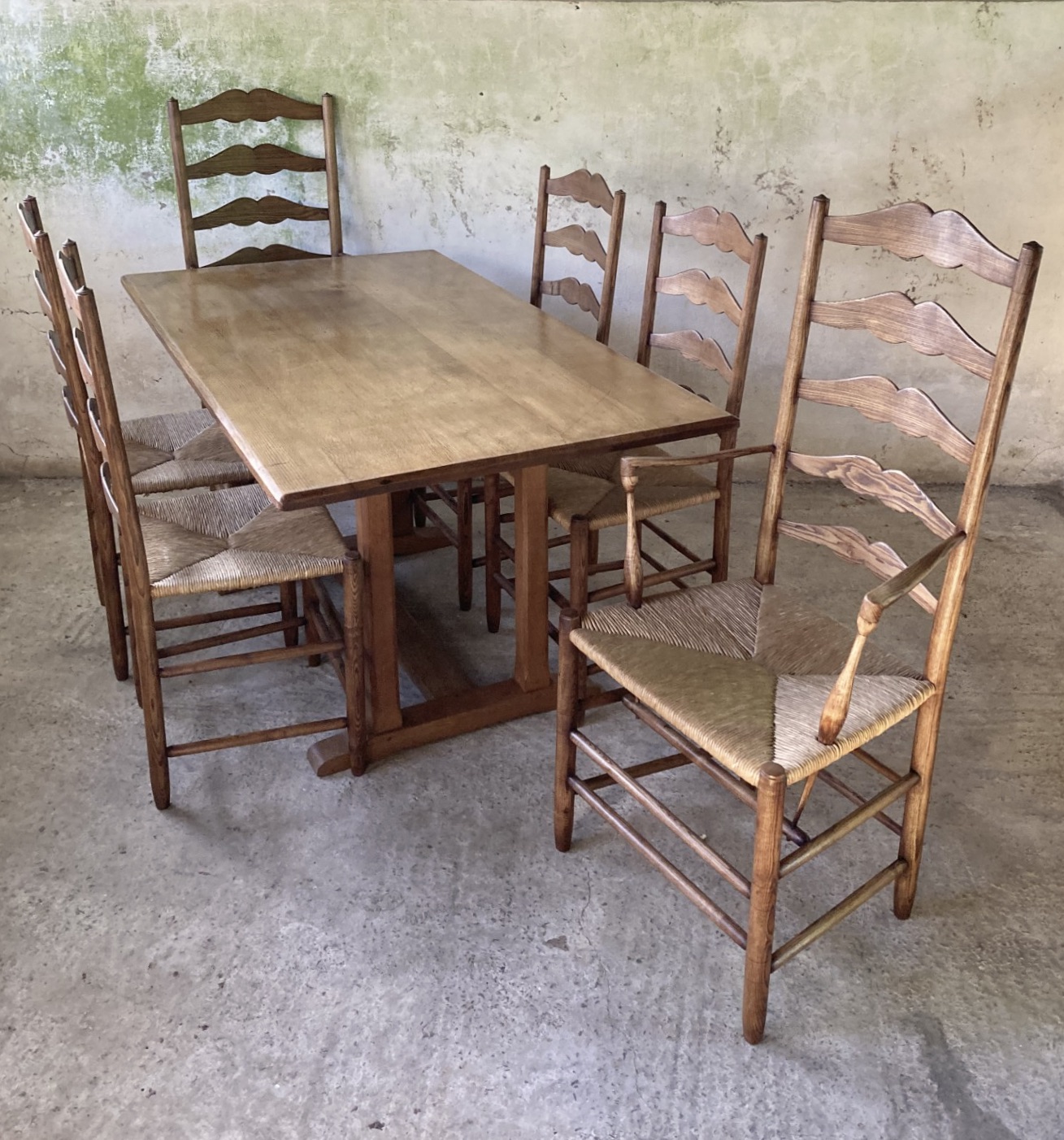 Cotswold school dining table and chairs