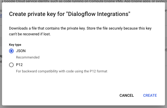 dialogflow-JSON