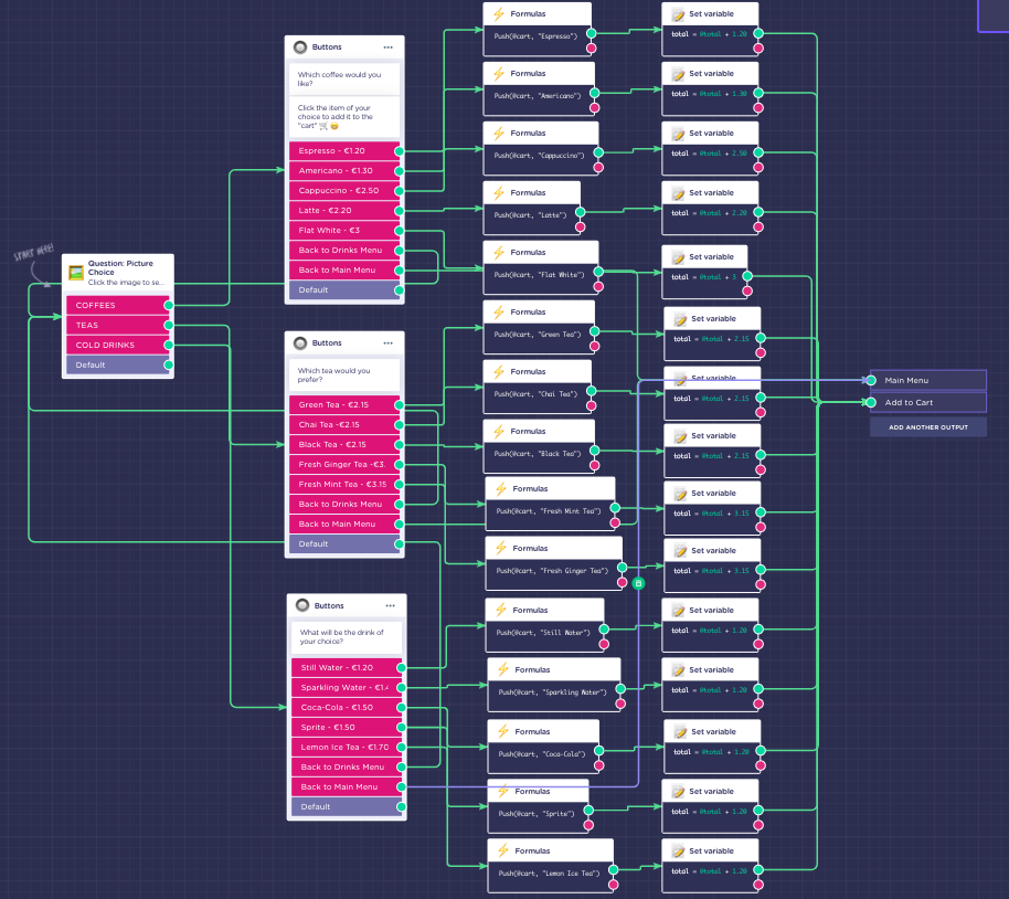 conversational menu chatbot