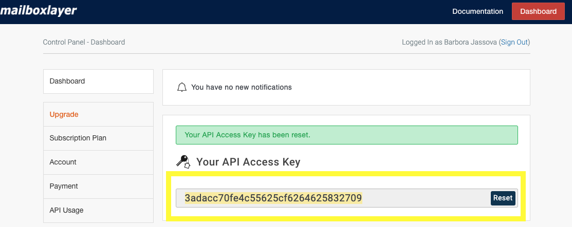 webhook for email validation setup