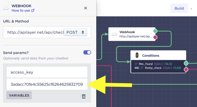 email validator webhook landbot setup