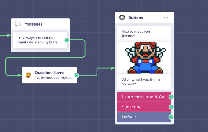 Bloque de preguntas a través de botones en el chatbot para web