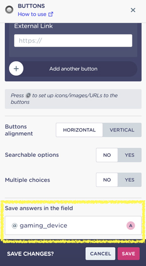 Guardar variables en el chatbot para web 