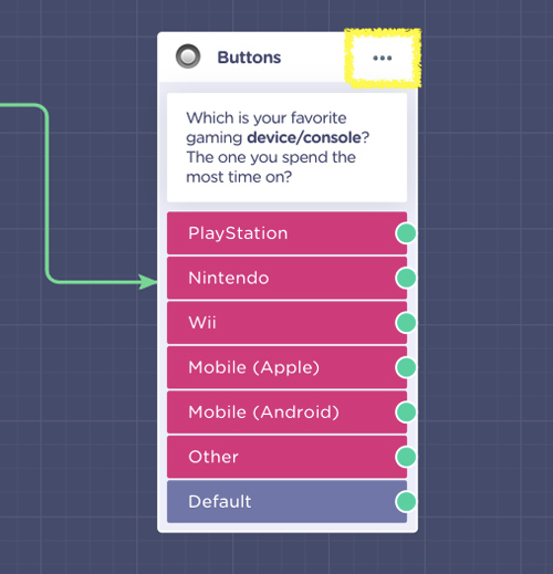 Bloque de preguntas e imágenes en el chatbot para web 