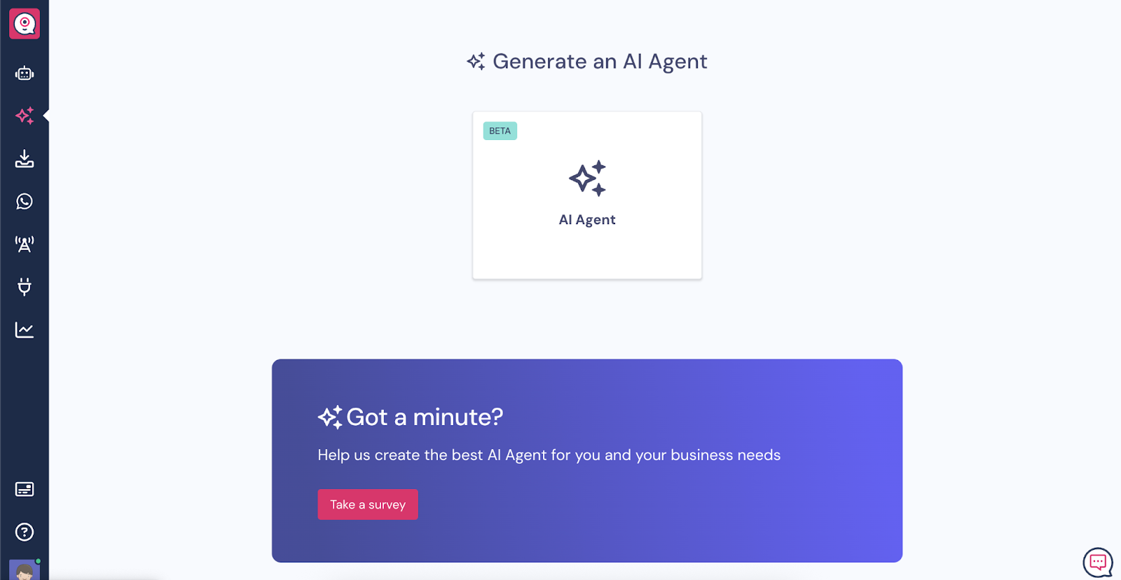 First step to create an AI Agent in Landbot
