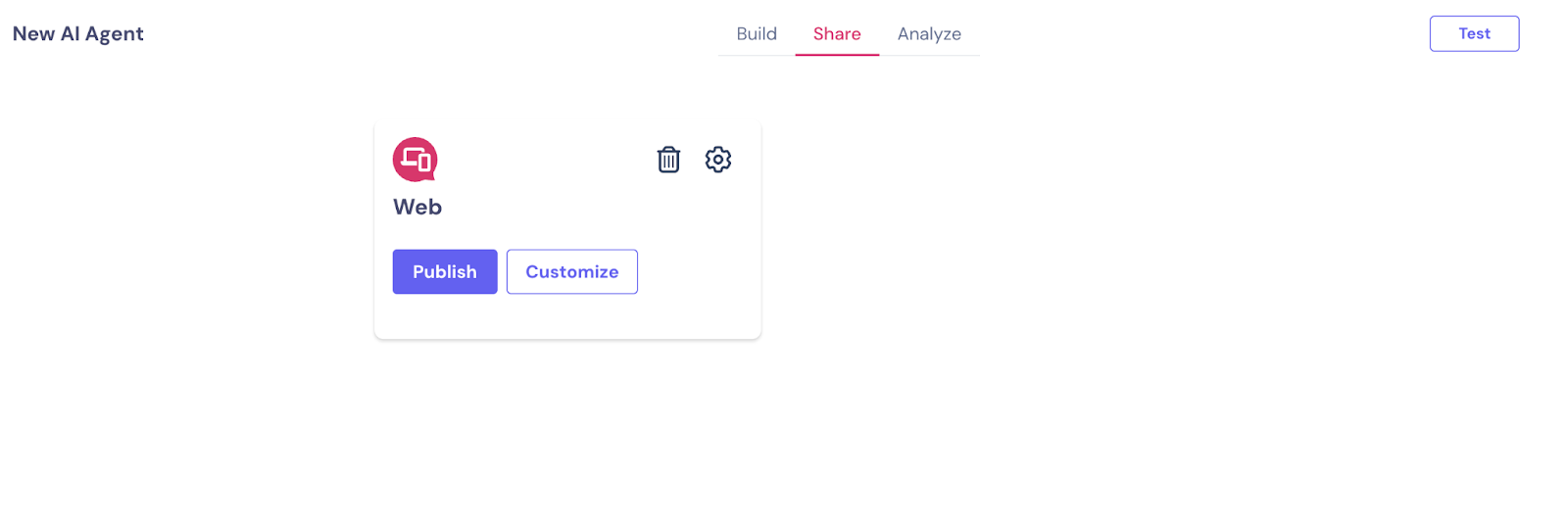 Image showing how to publish the AI Agent