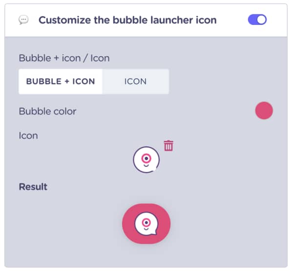 customize bot bubble icon