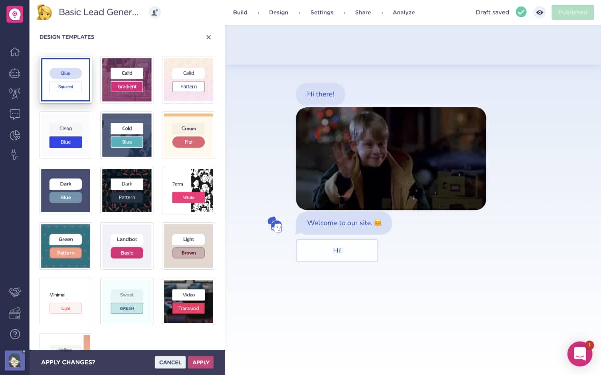chatbot no-code editor