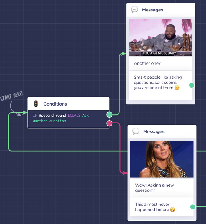 engagement bot ask a question