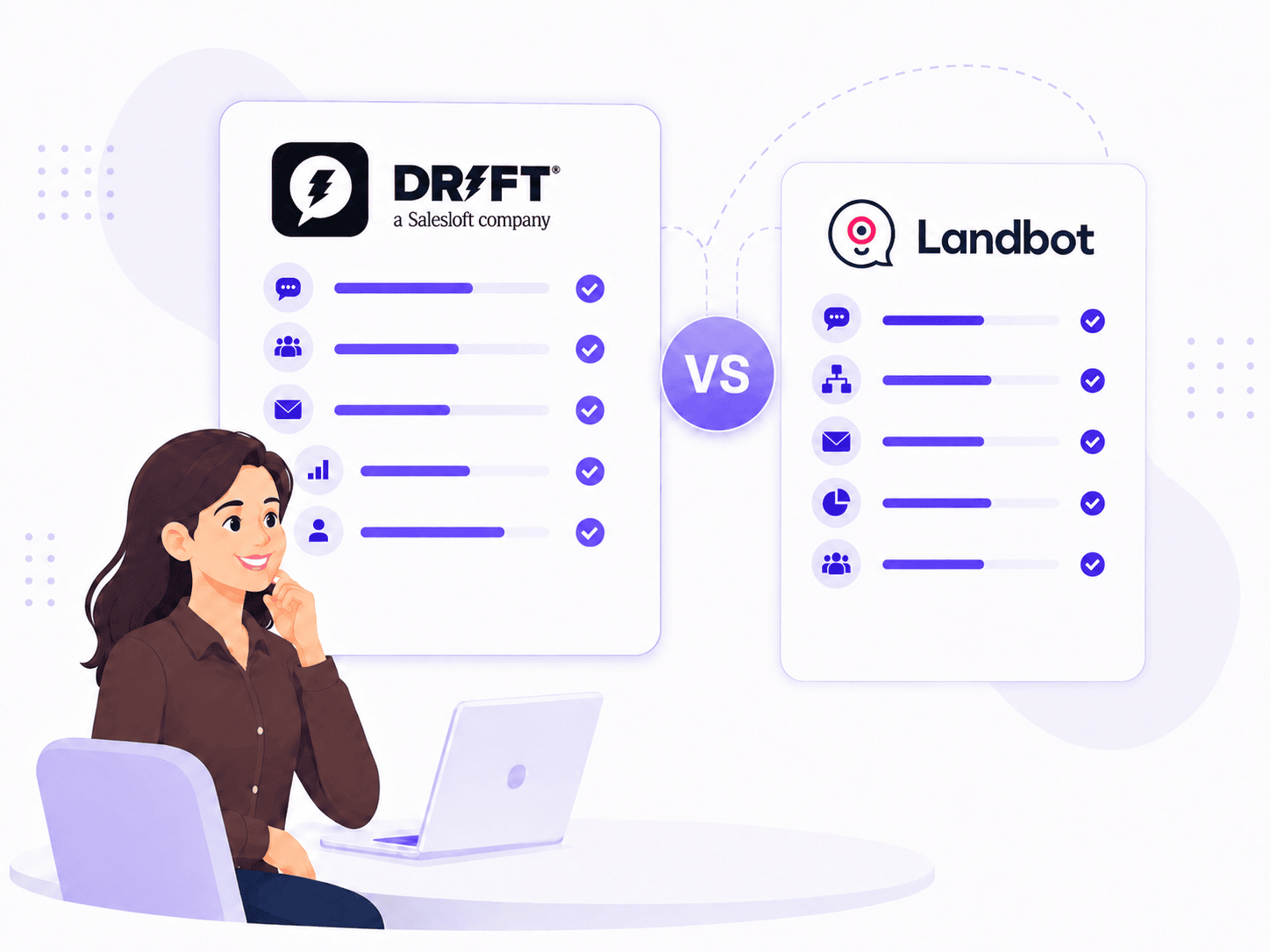 Illustration comparing the best Drift alternatives for B2B lead generation in 2026