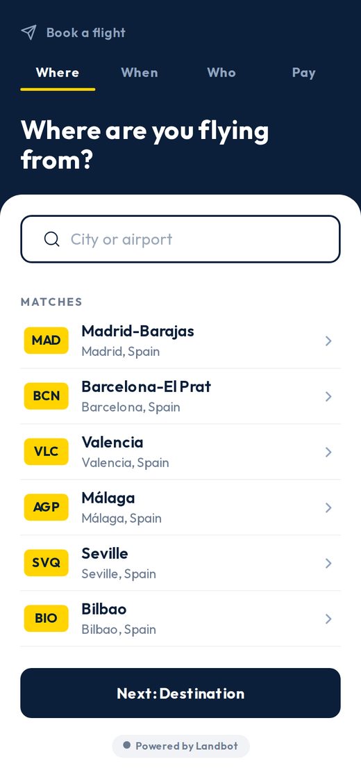 Flight booking stepper