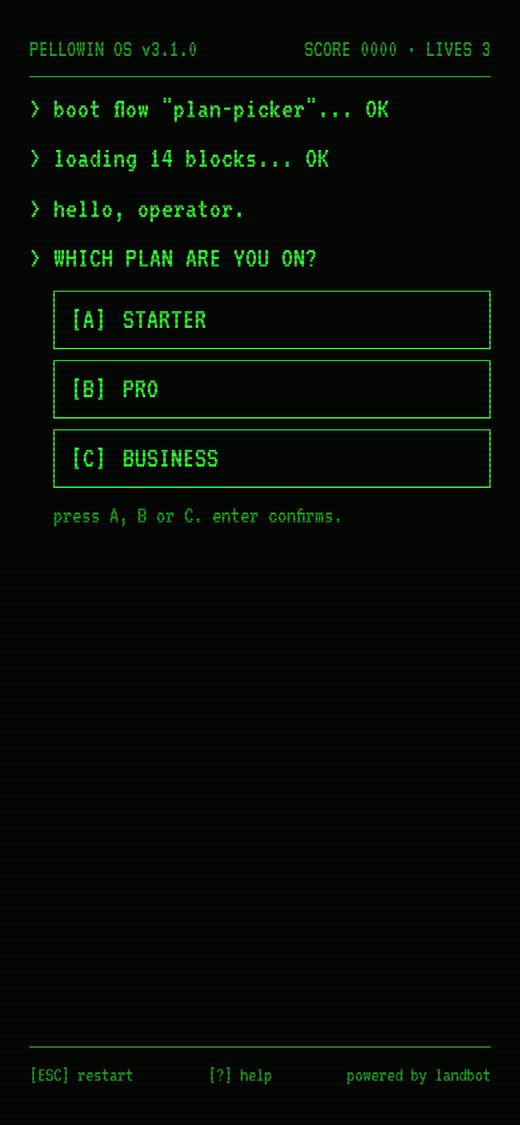 Retro terminal plan picker