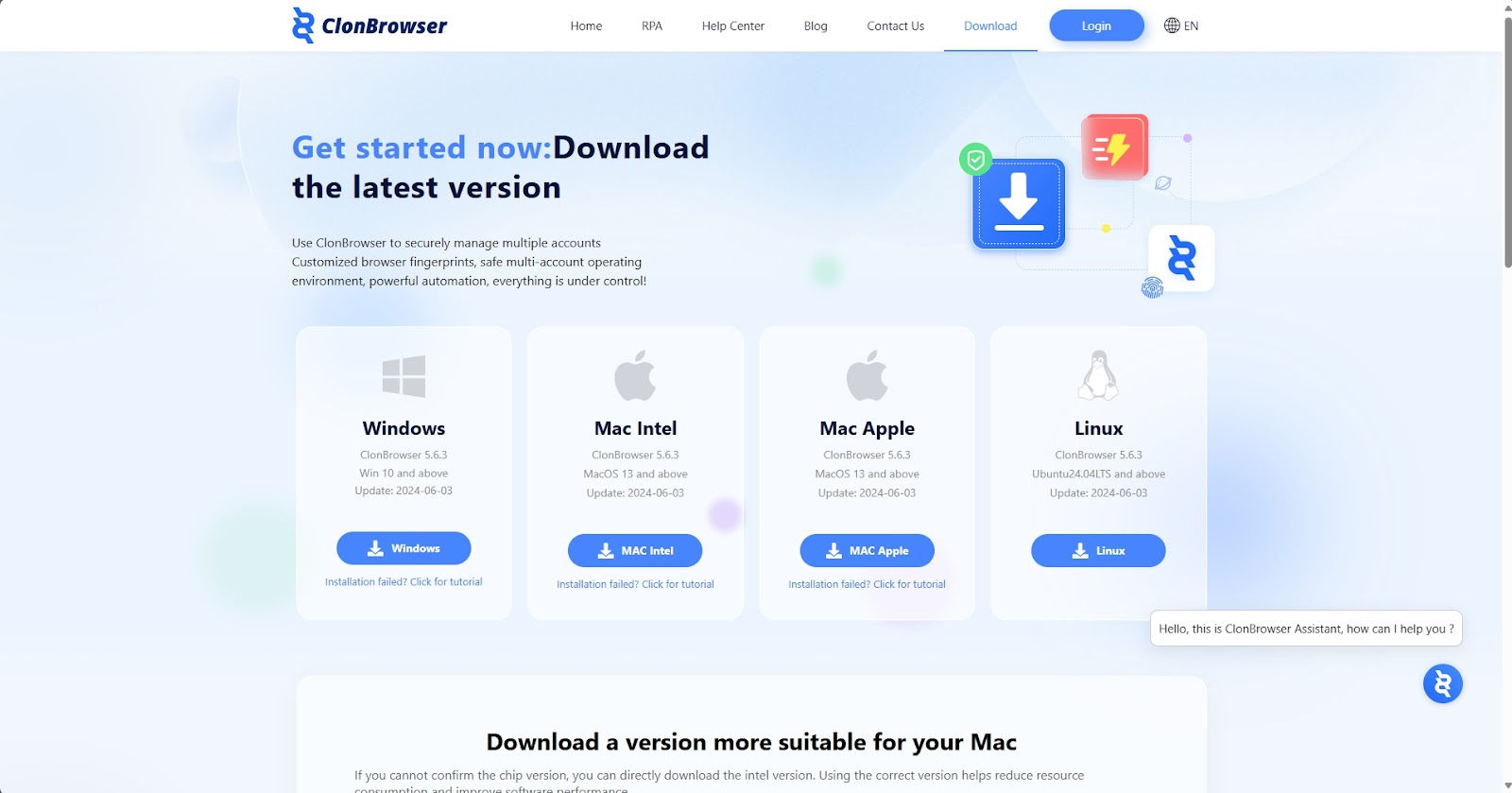 ClonBrowser download page