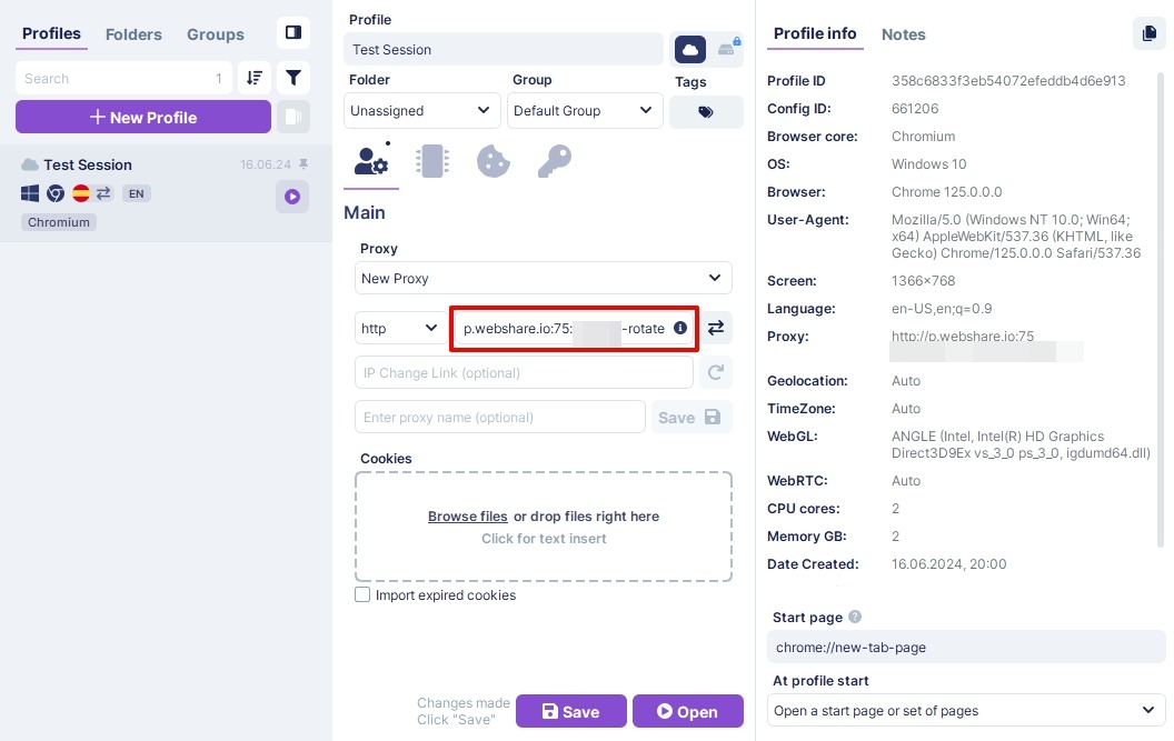 Rotating proxy setup in Undetectable.io