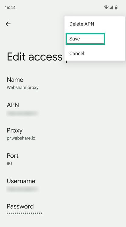 Save access point changes