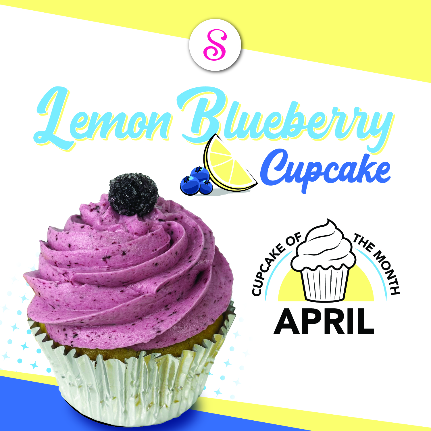 Lemon Blueberry Cupcake of the Month