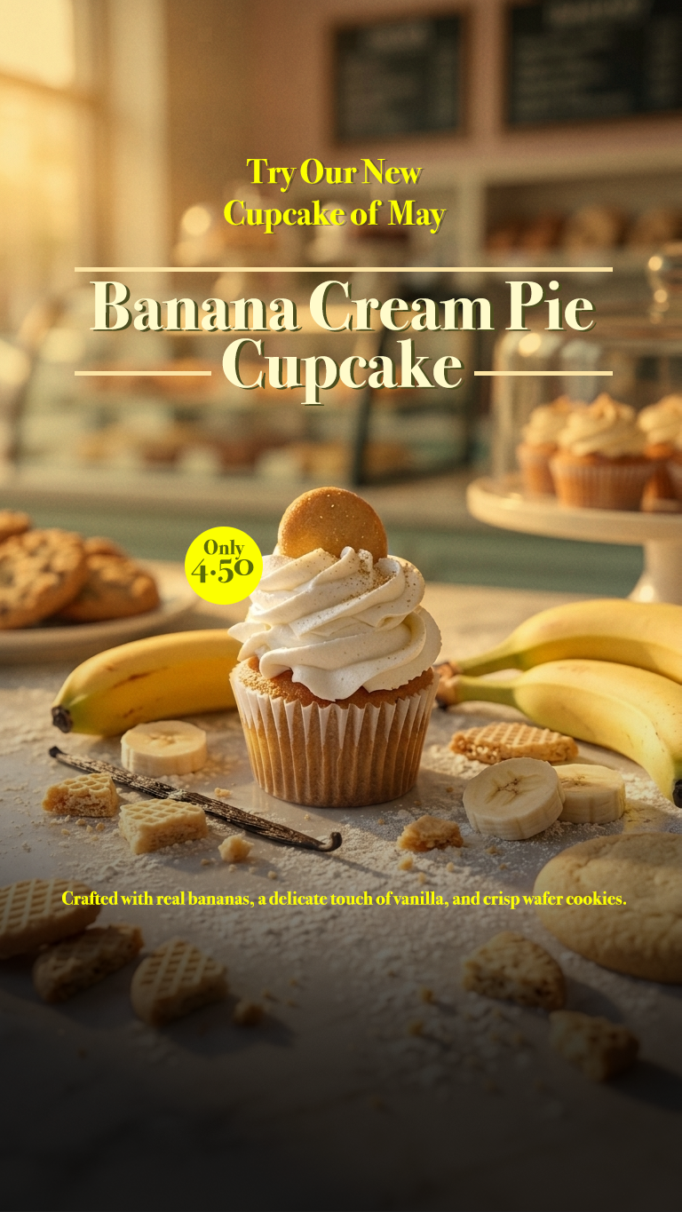 Banana Cream Pie Cupcake of the Month