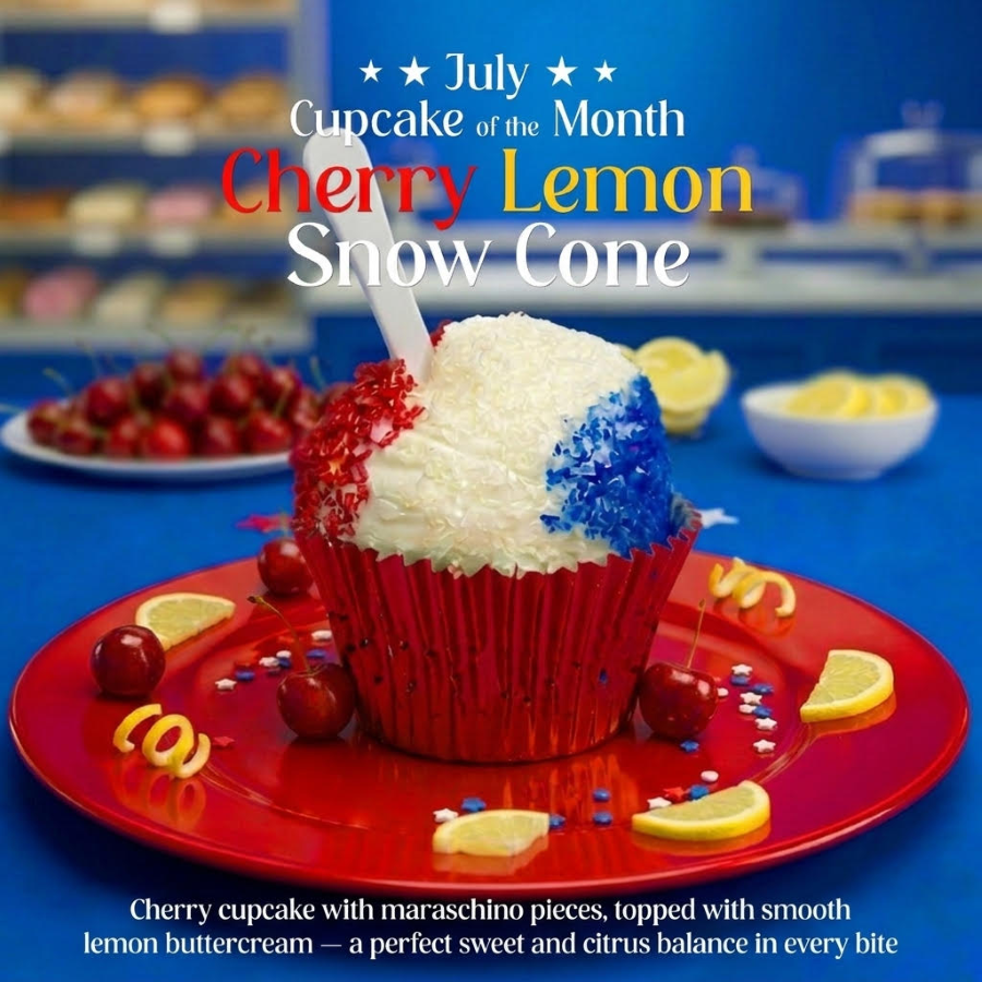 Cherry Lemon Cupcake of the Month