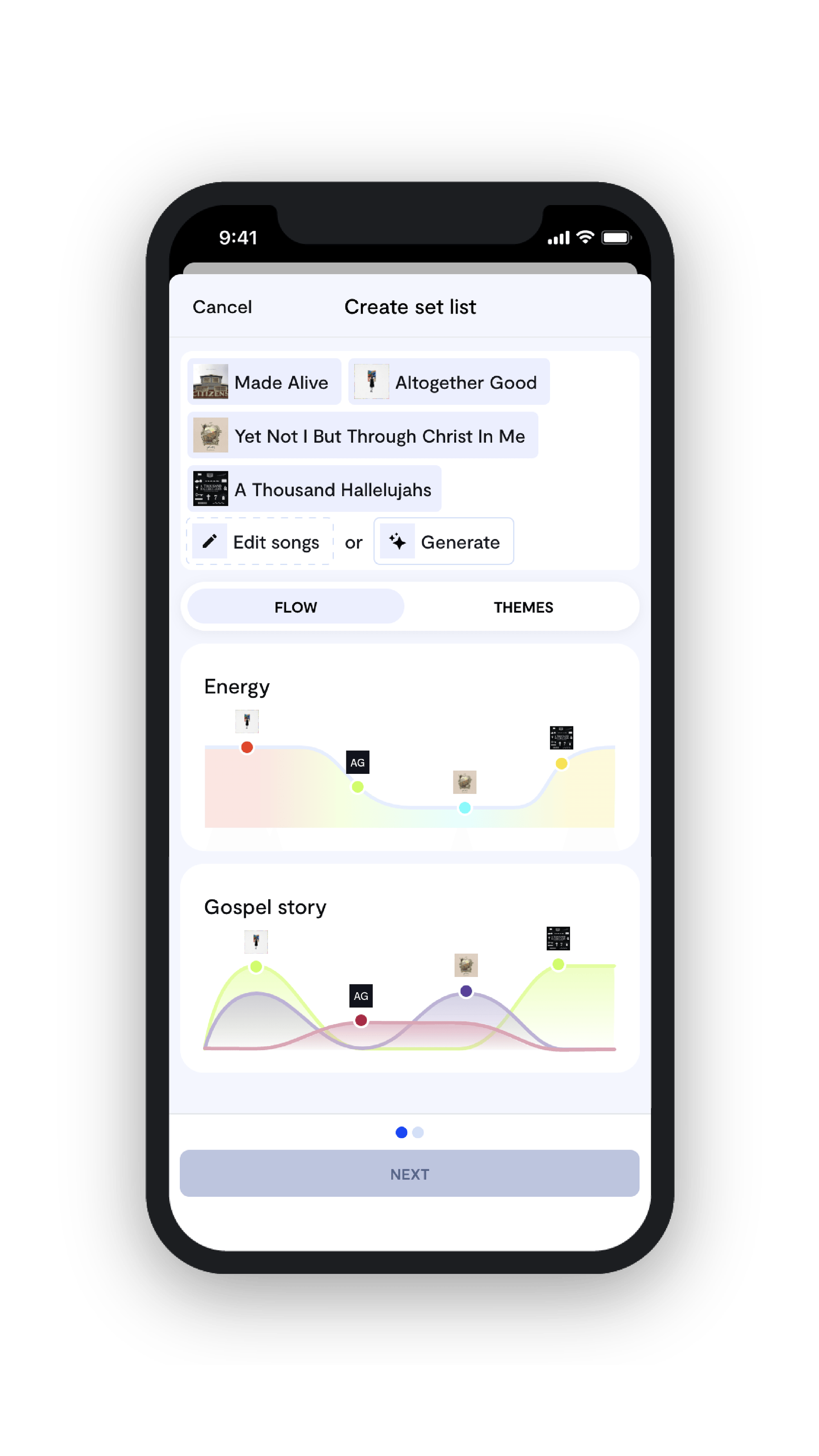 Worship Set Generator Asaph Features