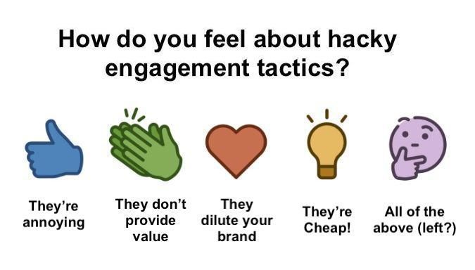 How do you feel about hacky engagement tactics?