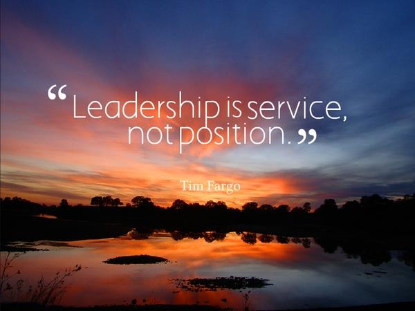 Leadership is service, not position. Sunset