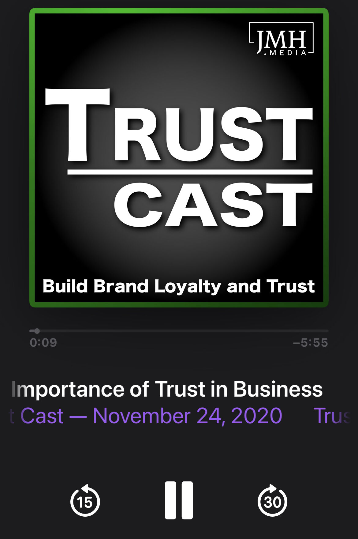 Trust Cast Podcast in Apple Podcast Player
