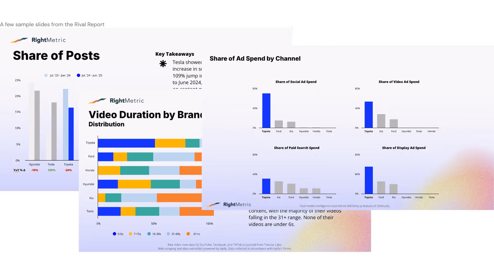 A few sample slides from the report featuring graphs and charts.