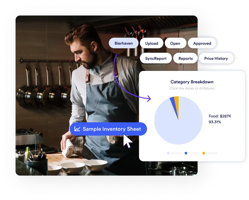 Man in kitchen and invoice cost categories image
