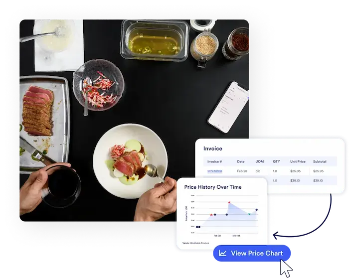 plating a tuna dish with meez food costing
