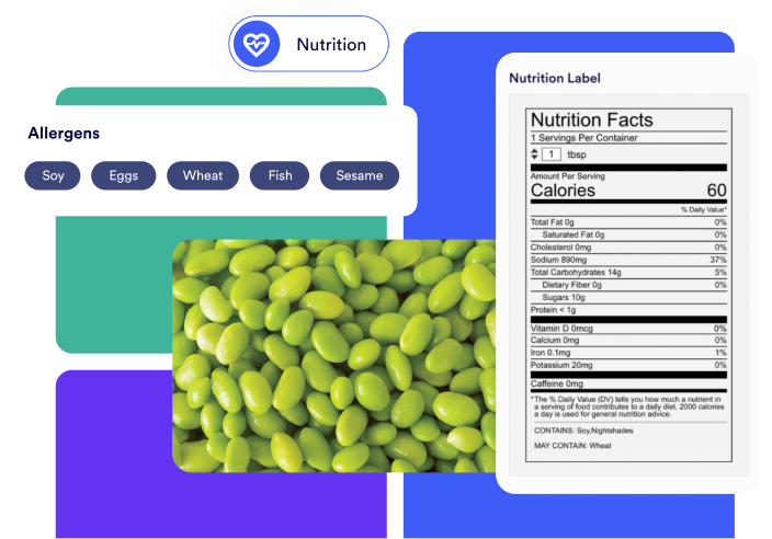 meez with nutrition labeling interface