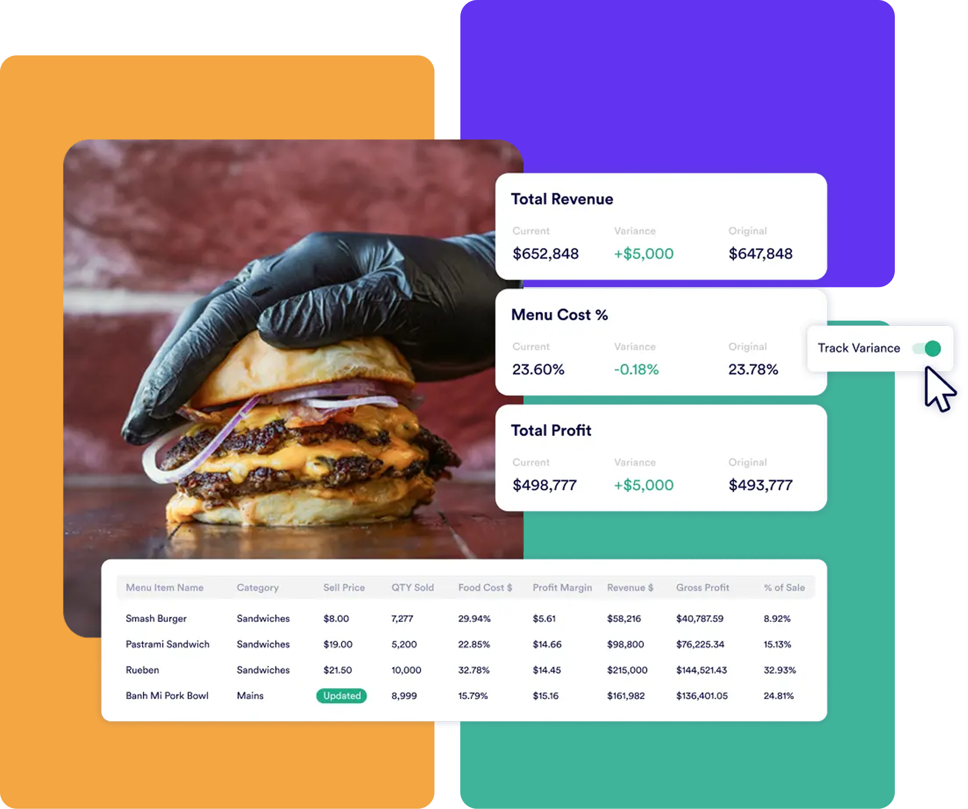 woman looking at an ipad with meez food costing 