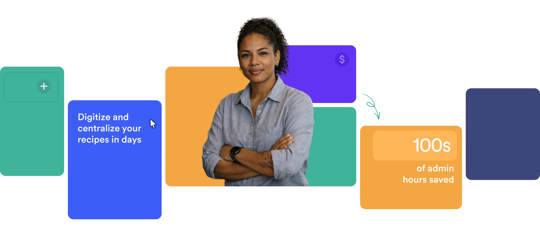 One chef talking to another chef holding an ipad