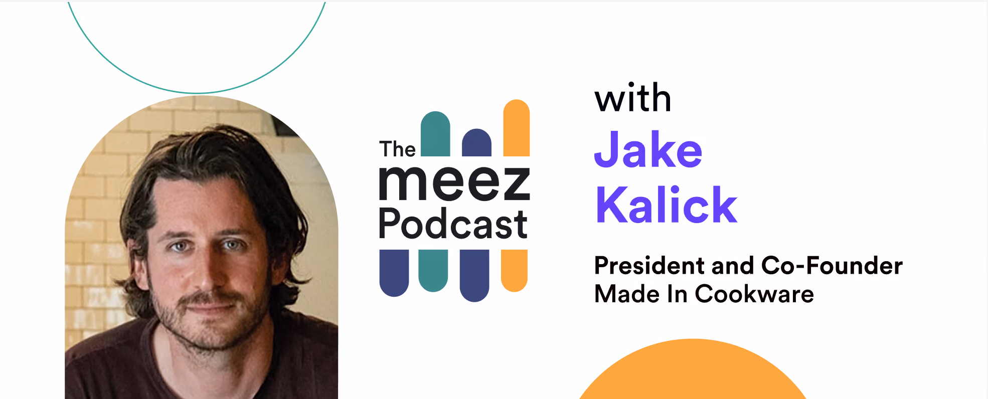 Rectangle with a white background and a photo of Jake Kalick