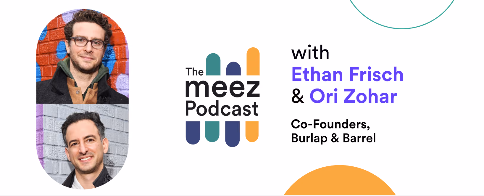 Rectangle with a white background and a photo of Ethan Frisch and Ori Zohar