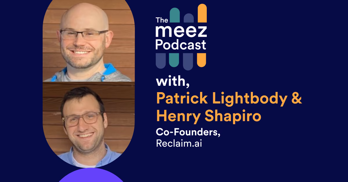 Rectangle Image with navy background of Henry Shapiro and Patrick Lightbody