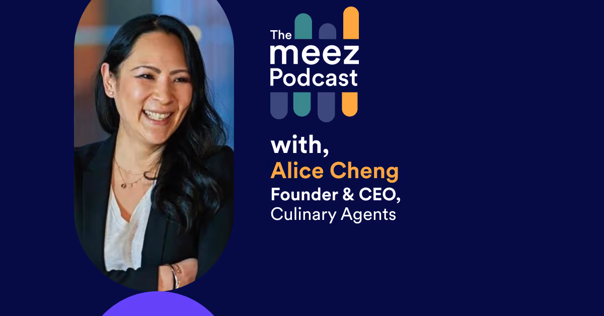 Rectangle Image with navy background of Alice Cheng