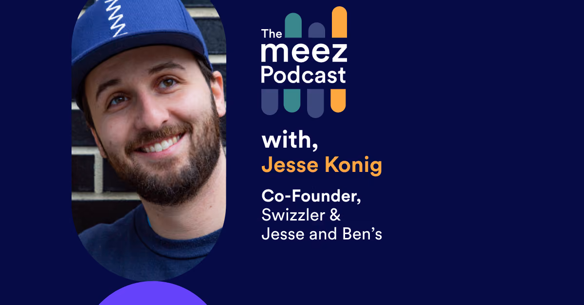 Rectangle image with navy background of Jesse Konig