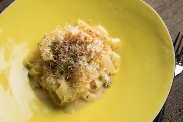Rutabaga Tagliatelle with Black Truffle and Brown Butter Bits