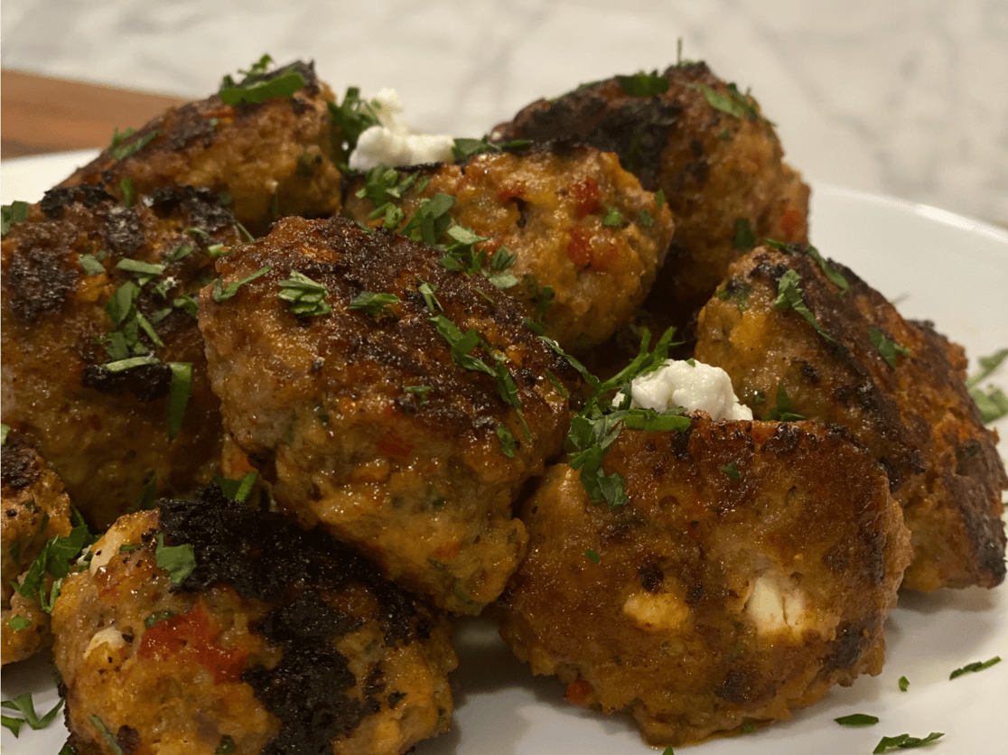 Feta & Roasted Pepper Meatballs